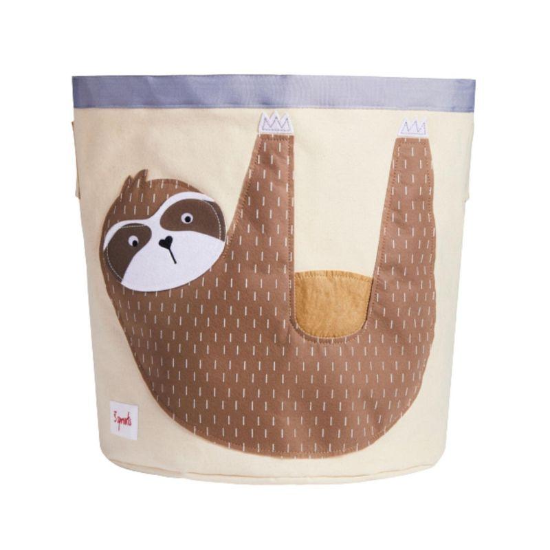 3 Sprouts 3 Sprouts - Canvas Storage Bin - Laundry and Toy Basket for Baby and Kids - Sloth