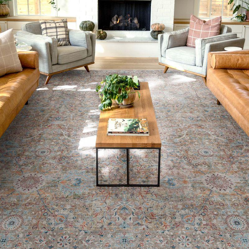 Well Woven Emilia Persian Floral 7'7" x 9'10" Blue Area Rug