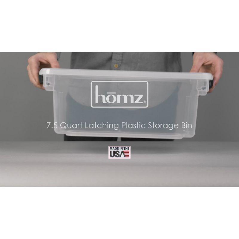 Homz 15.5 Quart Plastic Multipurpose Stackable Storage Container Tote Bins with Secure Latching Lids for Home or Office Organization, Clear (4 Pack)