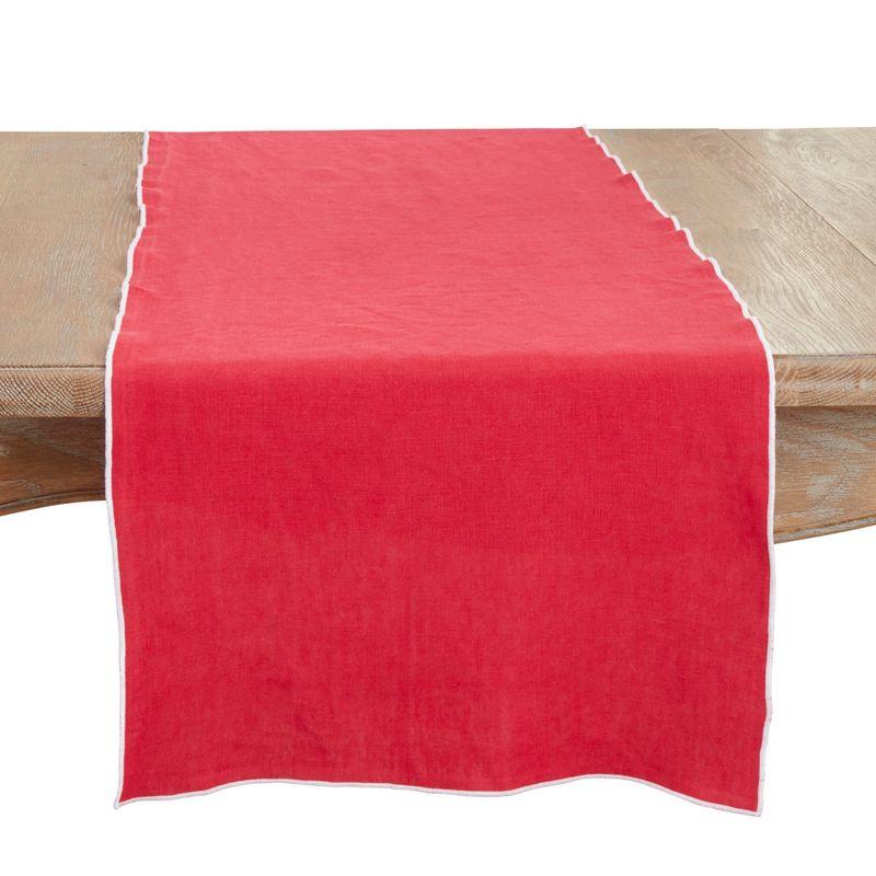 Saro Lifestyle Stonewashed Stitched Edge Table Runner