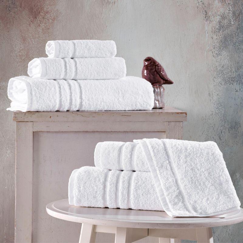 Coral Orange 6-Piece Turkish Cotton Bath Towel Set