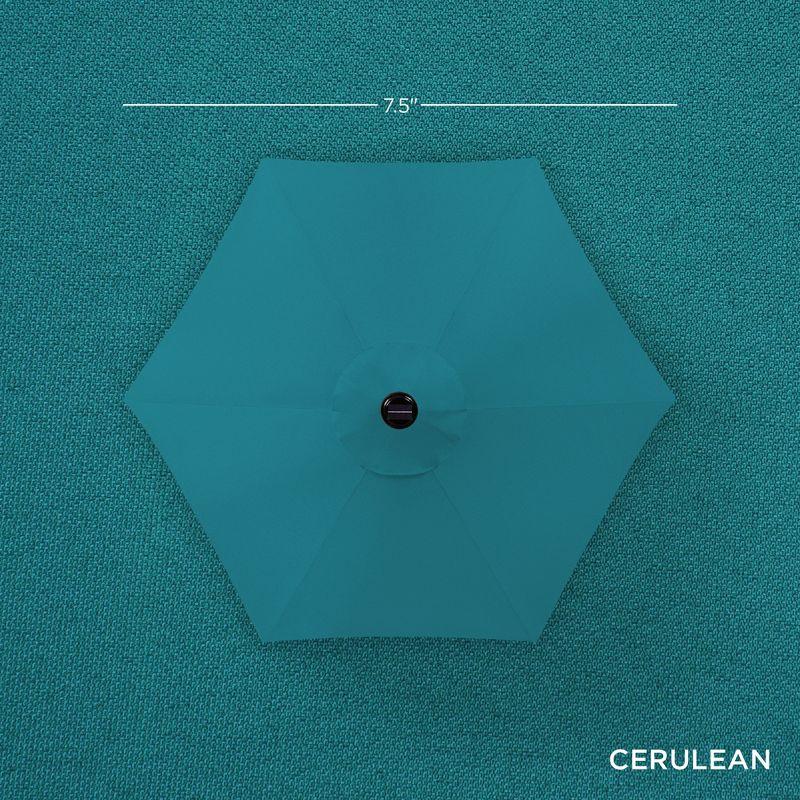 Best Choice Products 7.5ft Outdoor Solar Patio Umbrella for Deck, Pool w/ Tilt, Crank, LED Lights - Cerulean