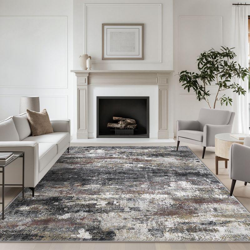 abyNow Rustic Textures Abstract Modern Indoor Area Rug-8' x 10'-Rusty Grey