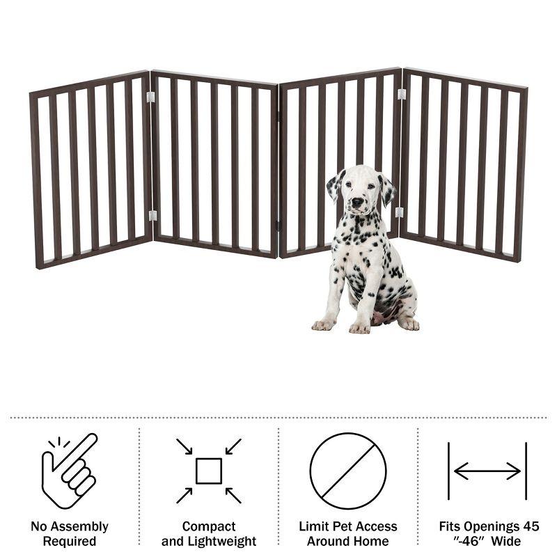Pet Adobe 4-Panel Indoor Foldable Pet Gate, Black