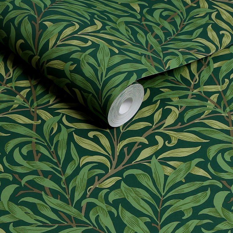 William Morris at Home Willow Bough Deep Green Wallpaper