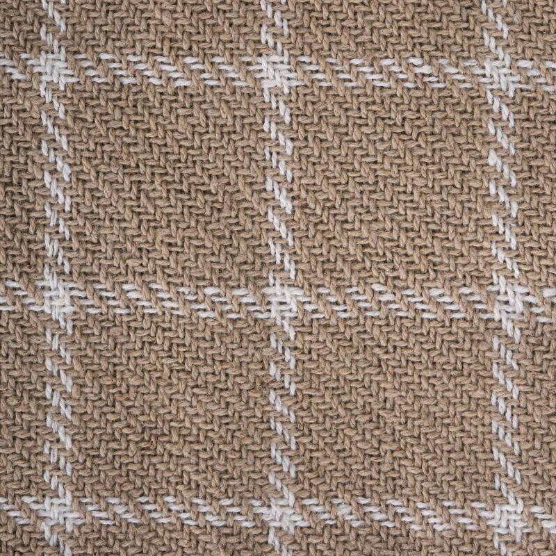 50"x60" Checked Plaid Throw Blanket Stone - Design Imports: Cotton, Hypoallergenic, Machine Washable