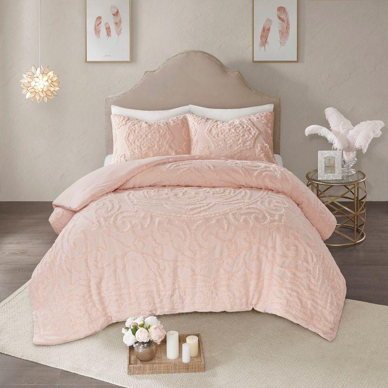 Laetitia Tufted Cotton Chenille Medallion Comforter Set