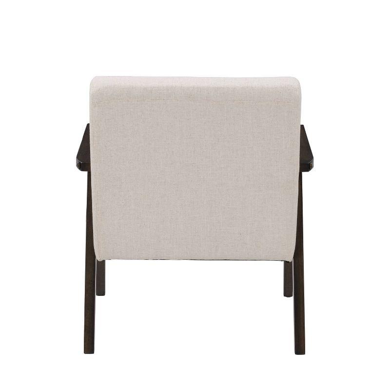 Greyson Beige Wood Mid-Century Modern Accent Chair