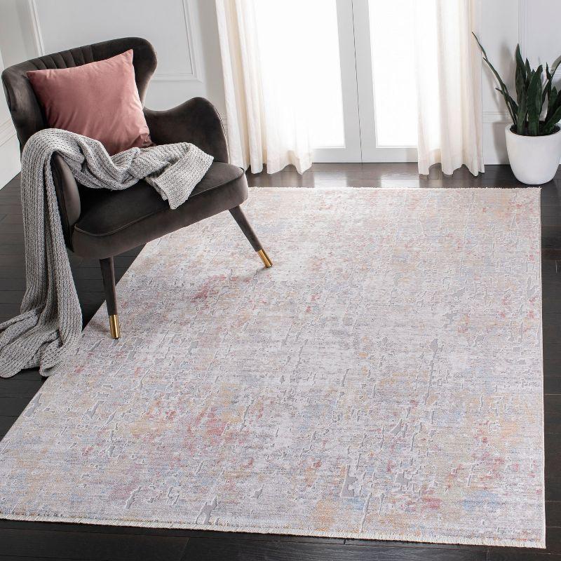 Gray and Gold Cotton Blend 4' x 6' Rug