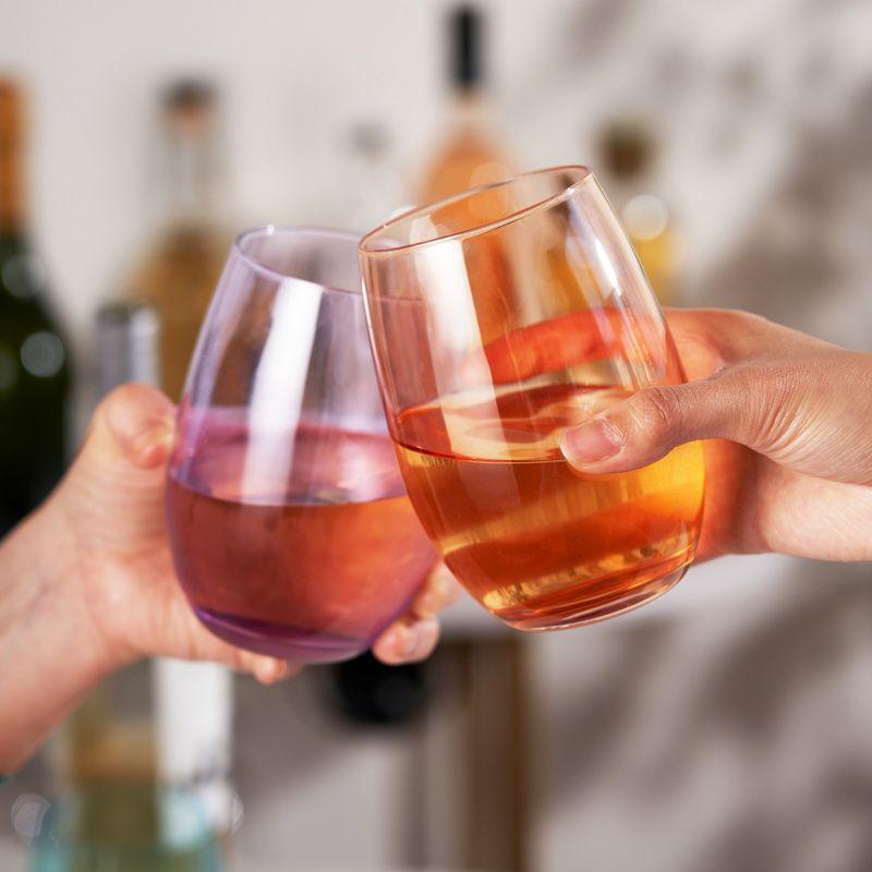 Colorful Stemless Wine Glasses