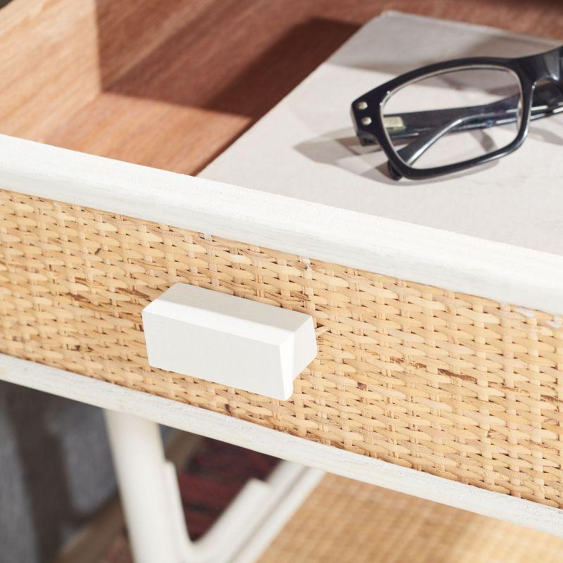 Roya 1 Drawer 1 Shelf Nightstand - NST4005 - White/Natural - Safavieh