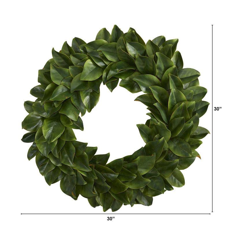 Nearly Natural 30” Magnolia Artificial Wreath