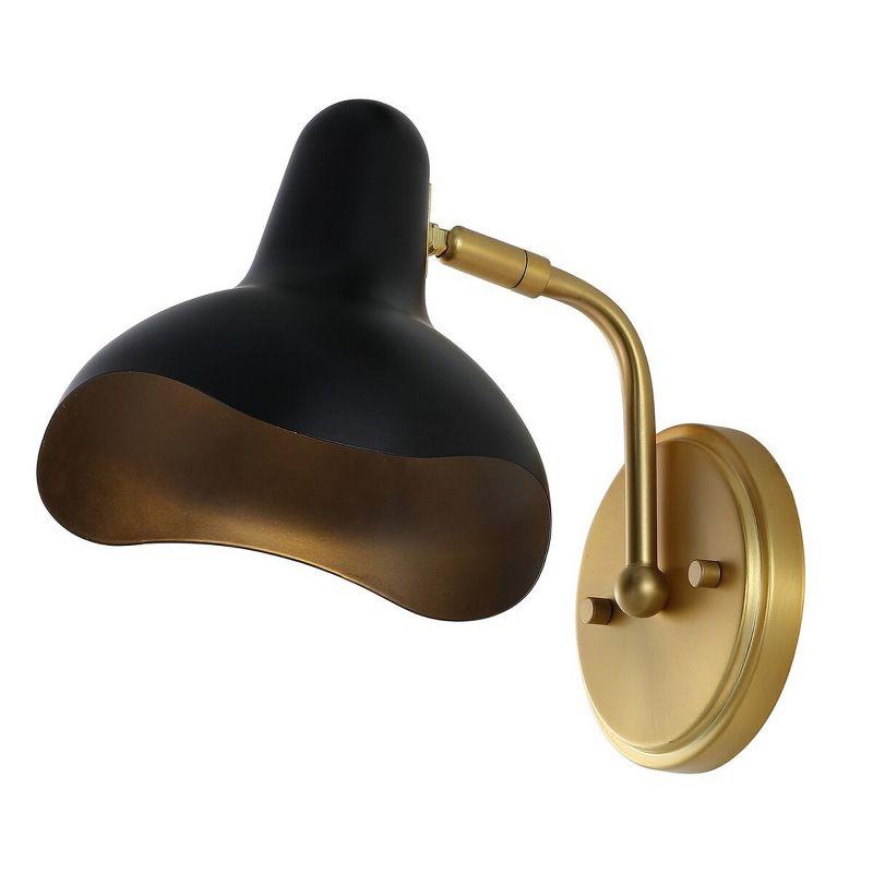 Norrix 10" Wall Sconce (Set of 2) - Brass Gold/Black - Safavieh