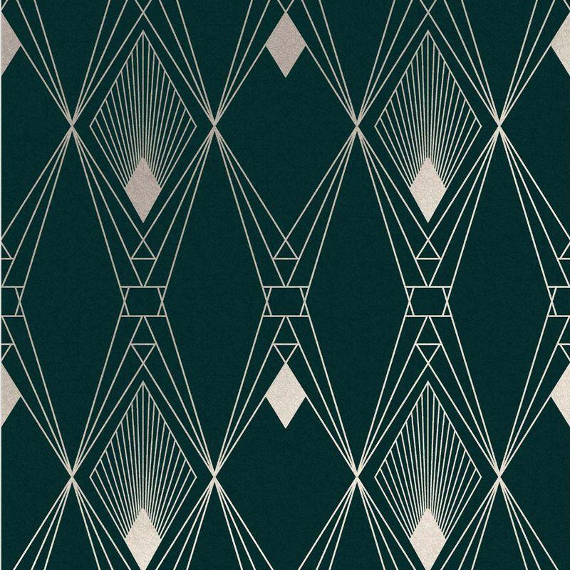 NEXT Deco Geometric Teal Wallpaper