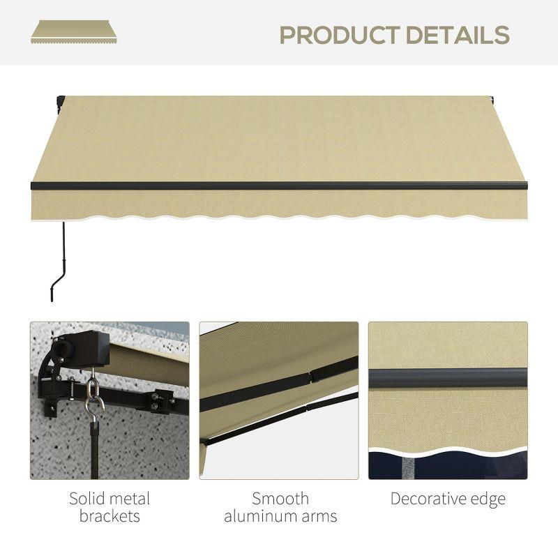 Outsunny 98.5'' W x 78.75'' D Polyester Cover Retractable Patio Awning