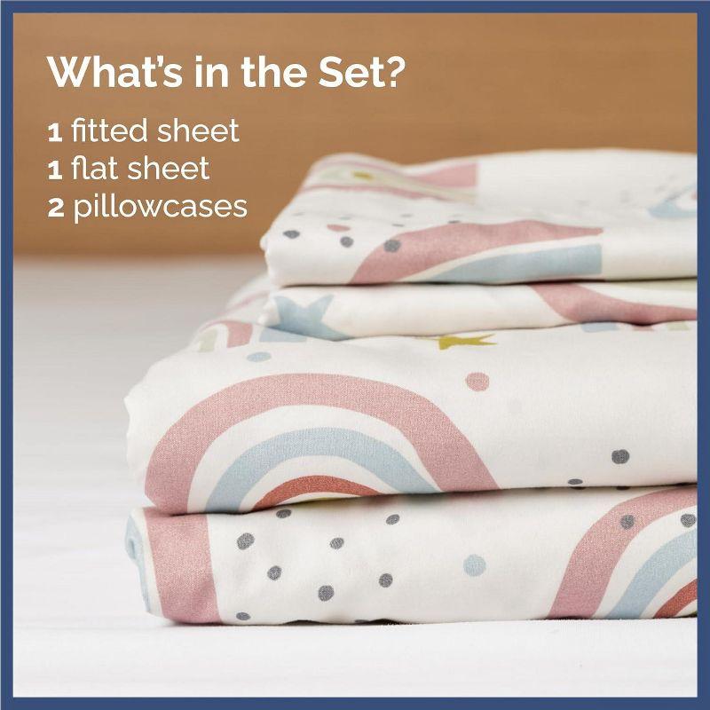 CGK Linens 4 Piece Kids Microfiber Sheet Set - Wrinkle Free - Cute, Cozy, Soft