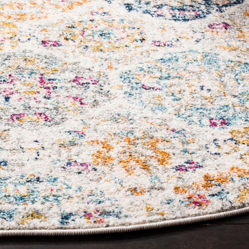 Madison MAD611 Power Loomed Indoor Area Rug - Cream/Multi - 4' Round - Safavieh