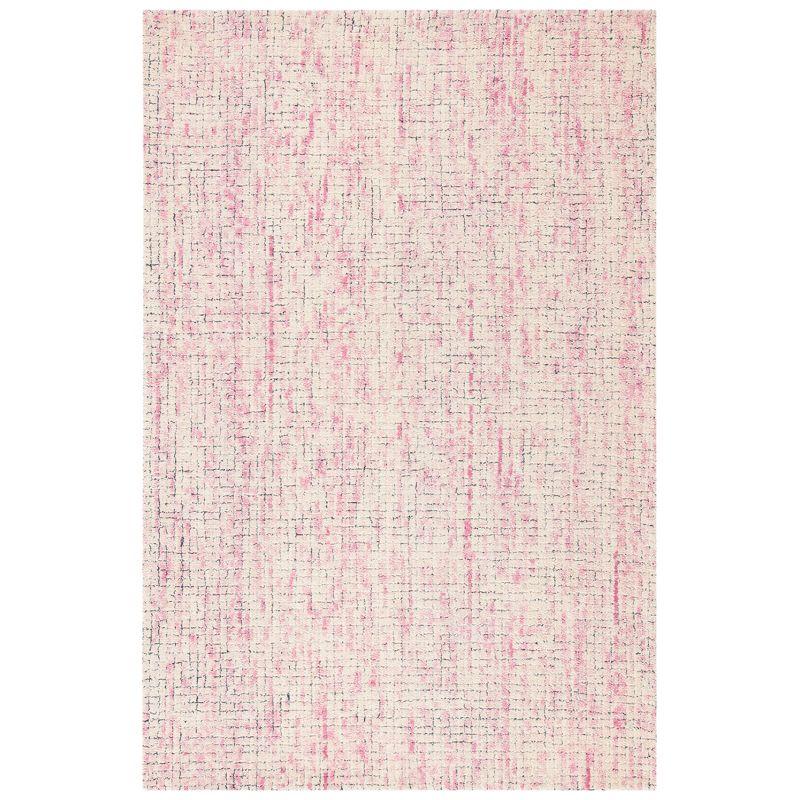 Abstract ABT473 Hand Tufted Area Rug - Ivory/Pink - 5' X 8' - Safavieh.