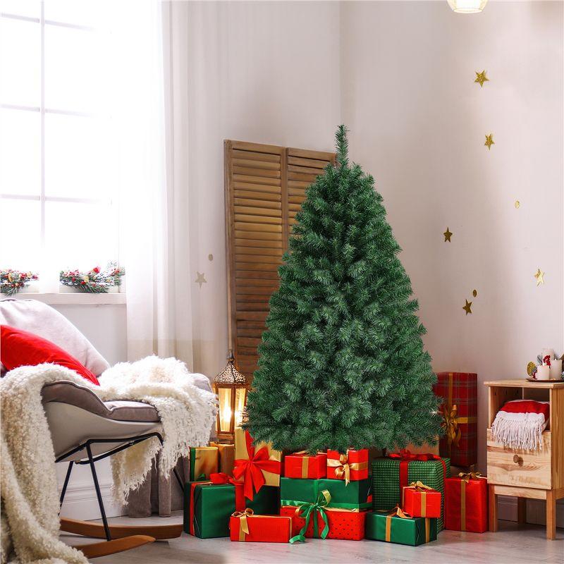 Yaheetech 4.5ft Hinged Spruce Artificial Christmas Tree Holiday Decoration with PVC Tips, Green