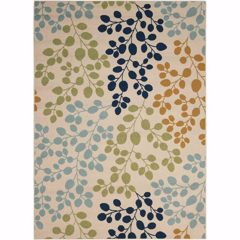 Ivory Floral Bliss Easy-Care Synthetic 4' x 6' Area Rug