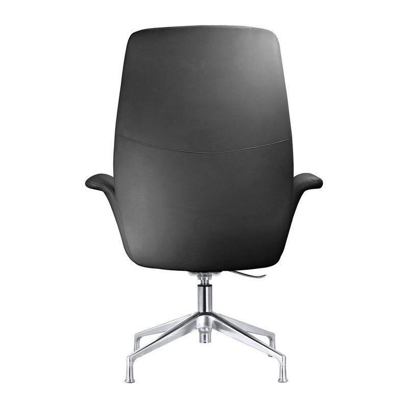 LeisureMod Summit Office Chair in Upholstered Faux Leather and Aluminum Frame