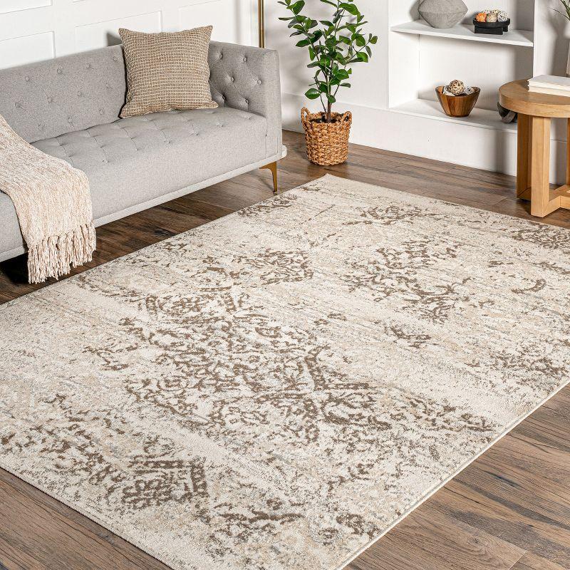 Nuloom Freja Floral & Paisley 2x10 Runner Indoor Area Rug for Living Room Bedroom Dining Room Entryway Hallway Kitchen, Beige/Ivory
