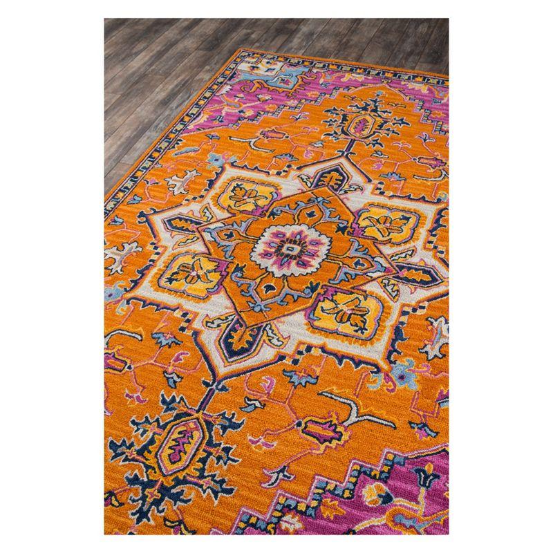 2'x3' Medallion Tufted Accent Rug Orange - Momeni: Wool, Traditional Handmade Medium Pile, Indoor Use