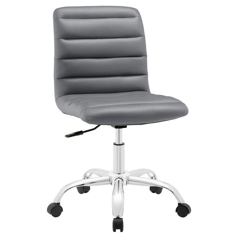 Ripple Mid-Back Swivel Task Chair in Gray Faux Leather