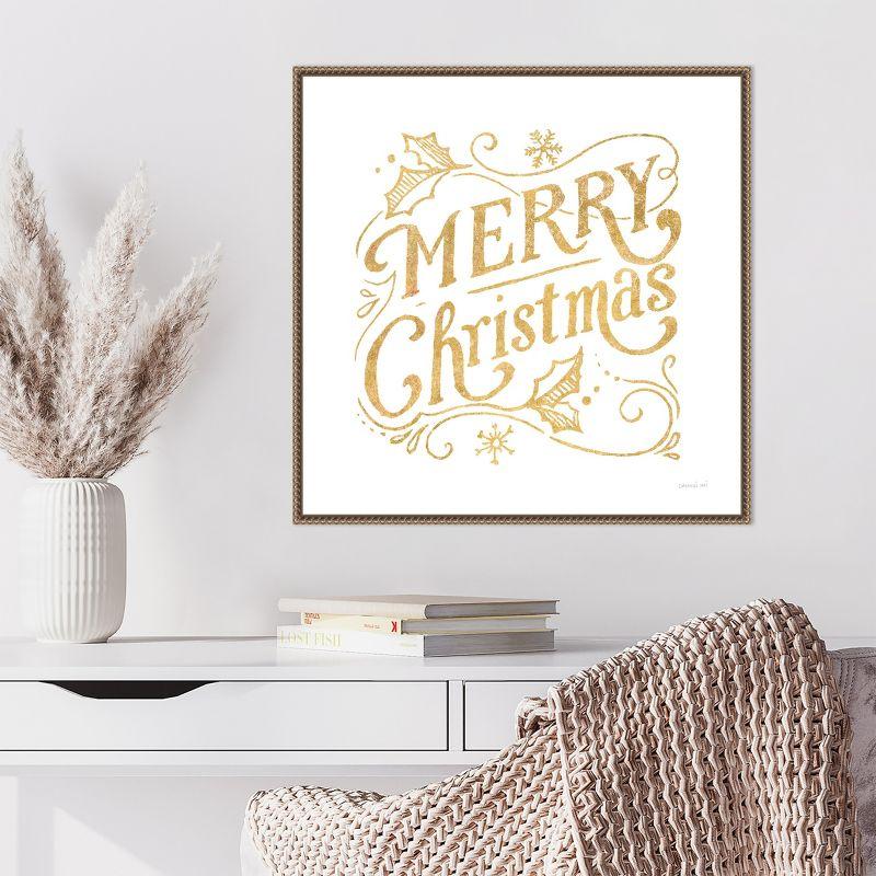 Amanti Art White and Bright Christmas IV by Danhui Nai Canvas Wall Art Print Framed 22 x 22-in.