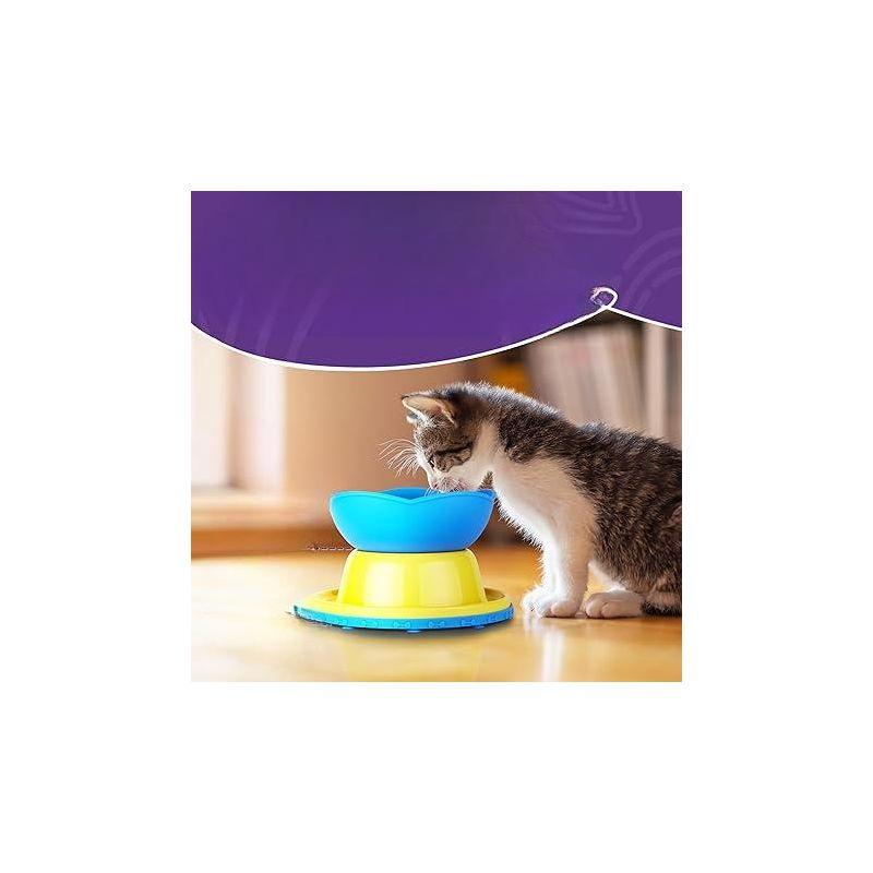 Hertzko Elevated Slow Feeder Bowl for Cats & Small Dogs, Yellow