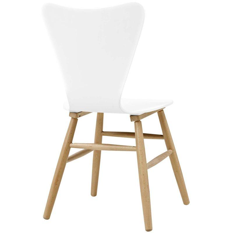 Cascade White Bentwood Dining Side Chair with Tapered Legs