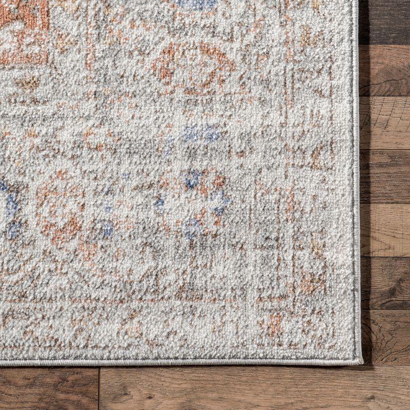 Nuloom Jacquie Medallion 7x9 Indoor Area Rug for Living Room Bedroom Dining Room Kitchen, Silver/Ivory