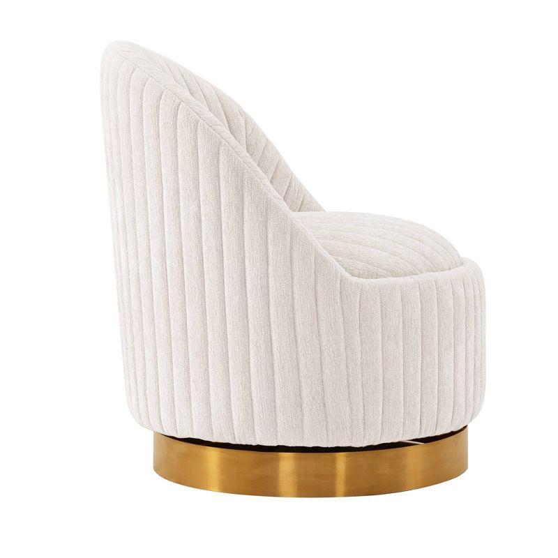 Leela Modern Swivel Boucle Upholstered Accent Chair - Manhattan Comfort