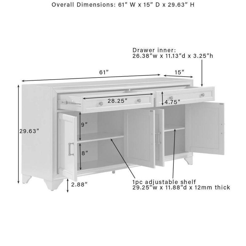 Tara Distressed White Modern Farmhouse Sideboard