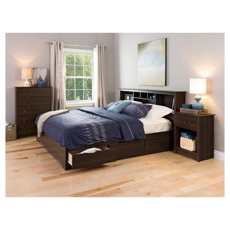 Fremont Nightstand Espresso - Prepac: Wood Composite Bedside Table with Drawer, 5 Year Warranty