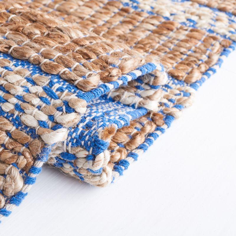 Hand-Woven Coastal Cotton Area Rug in Blue - 9' x 12'