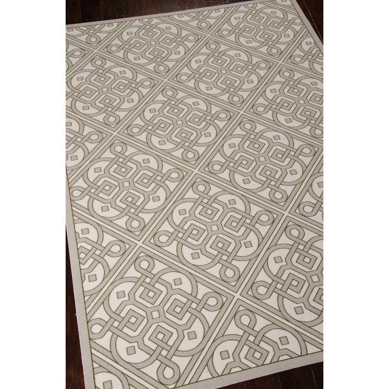 Waverly Sun & Shade "Lace It Up" Stone Indoor/Outdoor Area Rug by Nourison SND31 7'9" x 10'10"