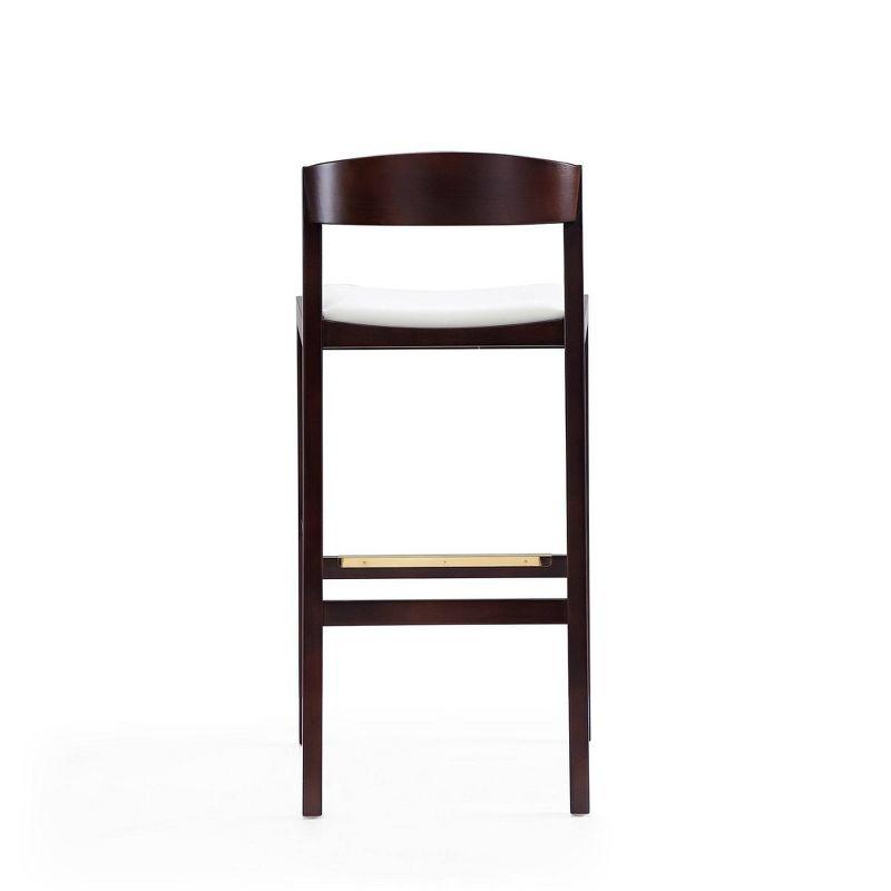 Set of 2 Klismos Upholstered Beech Wood Barstools Ivory - Manhattan Comfort: 30" Fixed Height, Foam Padded