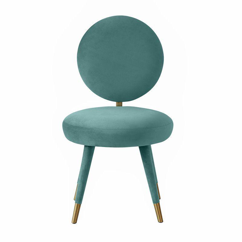 TOV Furniture Kylie 19.7" Transitional Velvet Dining Chair in Blue