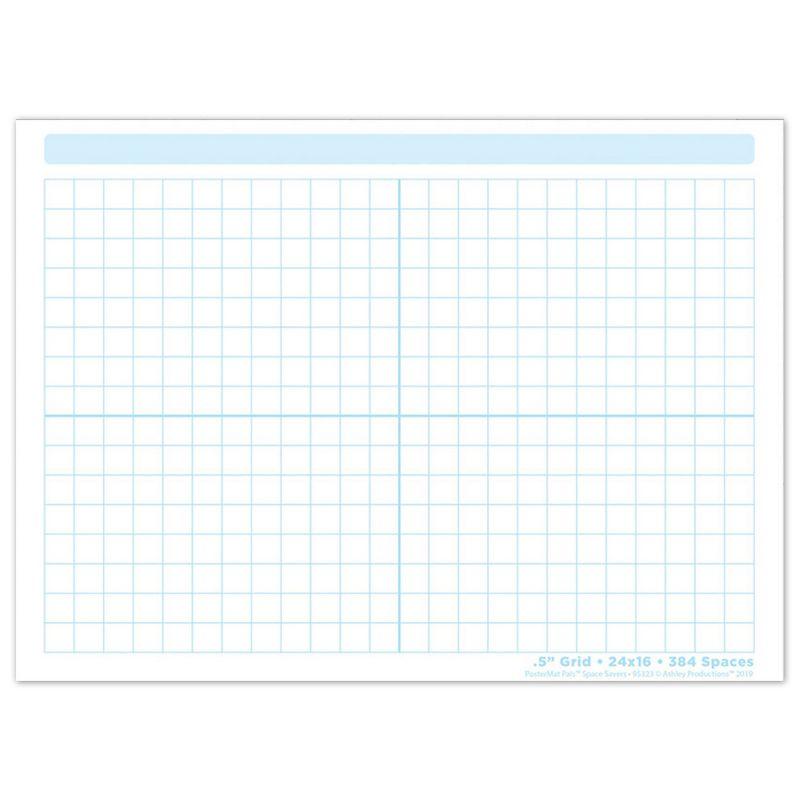 Ashley Productions® Smart Poly® PosterMat Pals™ Space Savers, 13" x 9-1/2", 1/2" grid Blocks 468 Blocks, Pack of 10