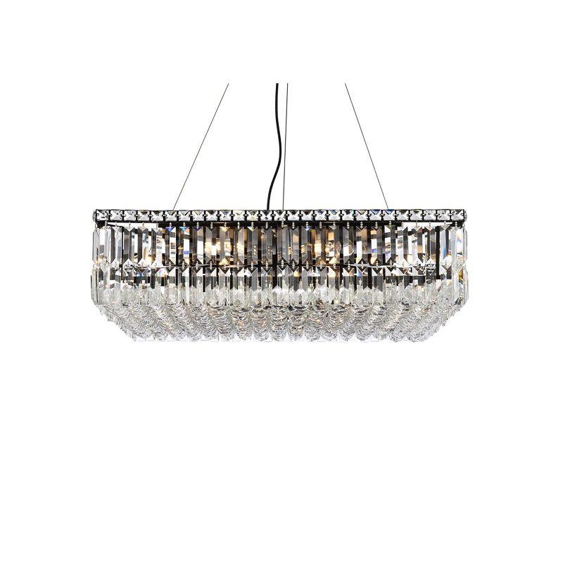 Elegant Lighting Gabe 1-Light Pendant in Black with Seeded Glass Cylinder