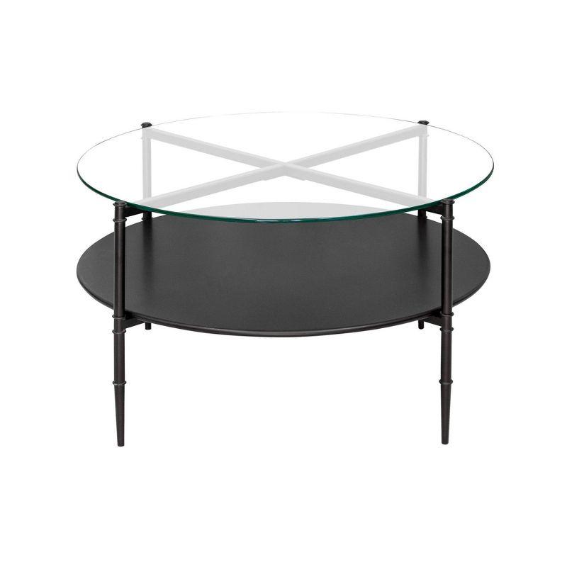 Martha Stewart Caroline Round Coffee Table with Interchangeable Wood and Glass Top