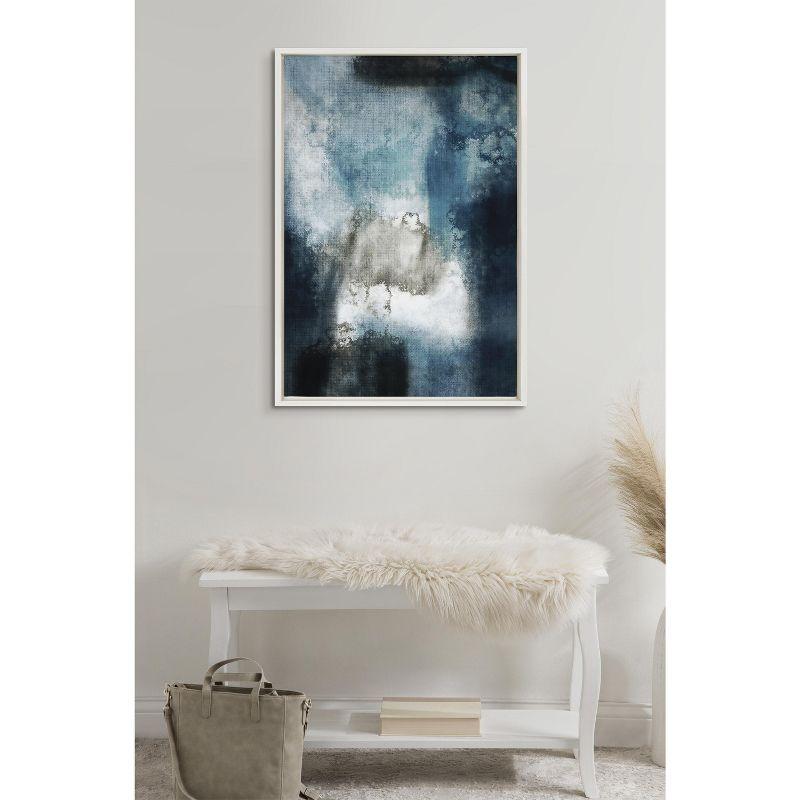 Kate and Laurel Sylvie Aqua Abstract 2 Framed Canvas by Amy Lighthall