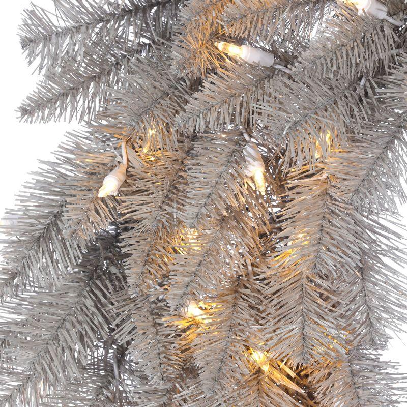 Platinum Fir 9' Pre-Lit Artificial Christmas Garland with Warm White LEDs
