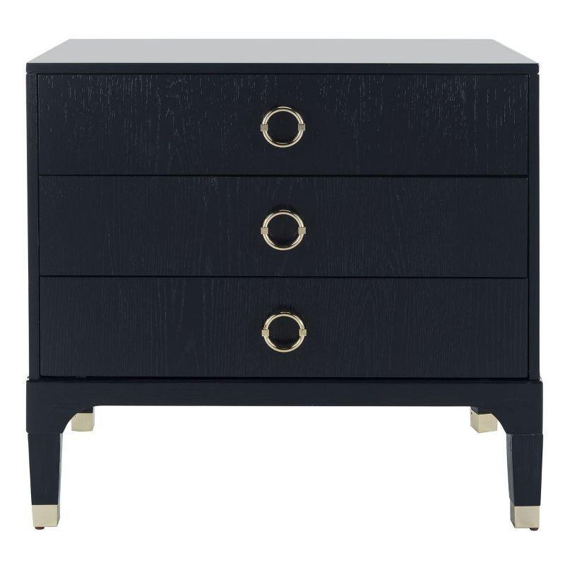 Lorna 3 Drawer Nightstand - FOX6232 - Navy - Safavieh Couture