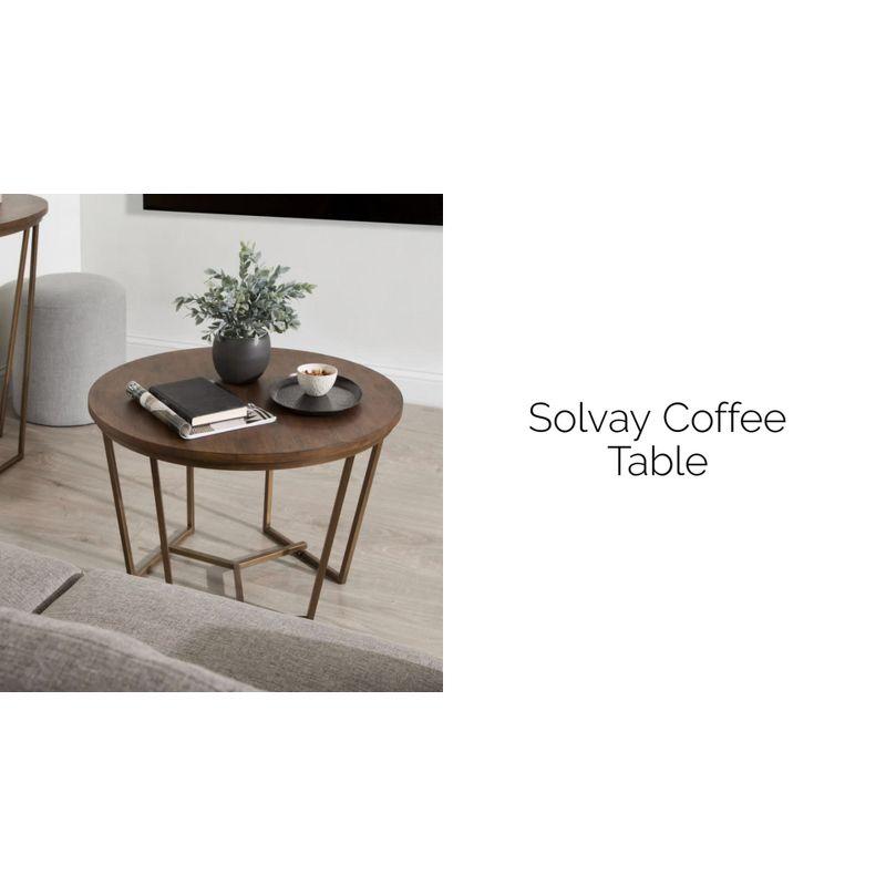 Kate and Laurel Solvay Round Metal Coffee Table, 26x26x18, Gold