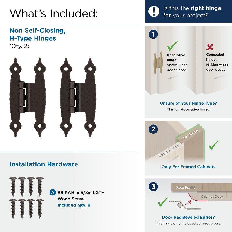 Amerock 3/8in (10mm) Offset Non-Self Closing Face Mount Oil-Rubbed Bronze Cabinet Hinge - 1 Pair