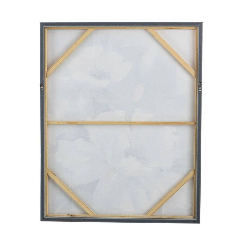 32.5"x40" Blooming Florals Hand Painted Wall Art with Polystyrene Frame - A&B Home: Contemporary Botanical Canvas