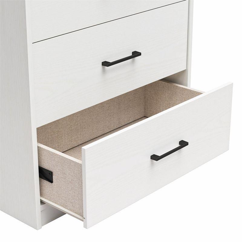 Ameriwood Home BrEZ Build Collection Pearce Tall 5 Drawer Dresser, White