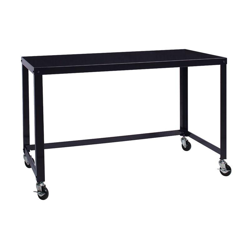 Space Solutions Mobile Desk Steel Black: Sturdy Metal Frame, No Storage, Adult Assembly Required